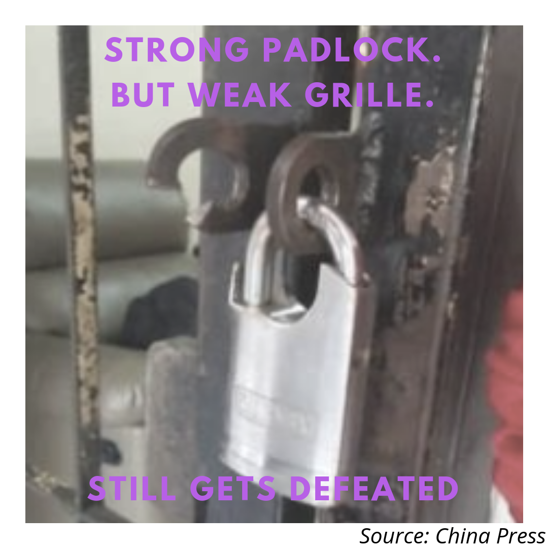 Just a strong padlock is not enough.